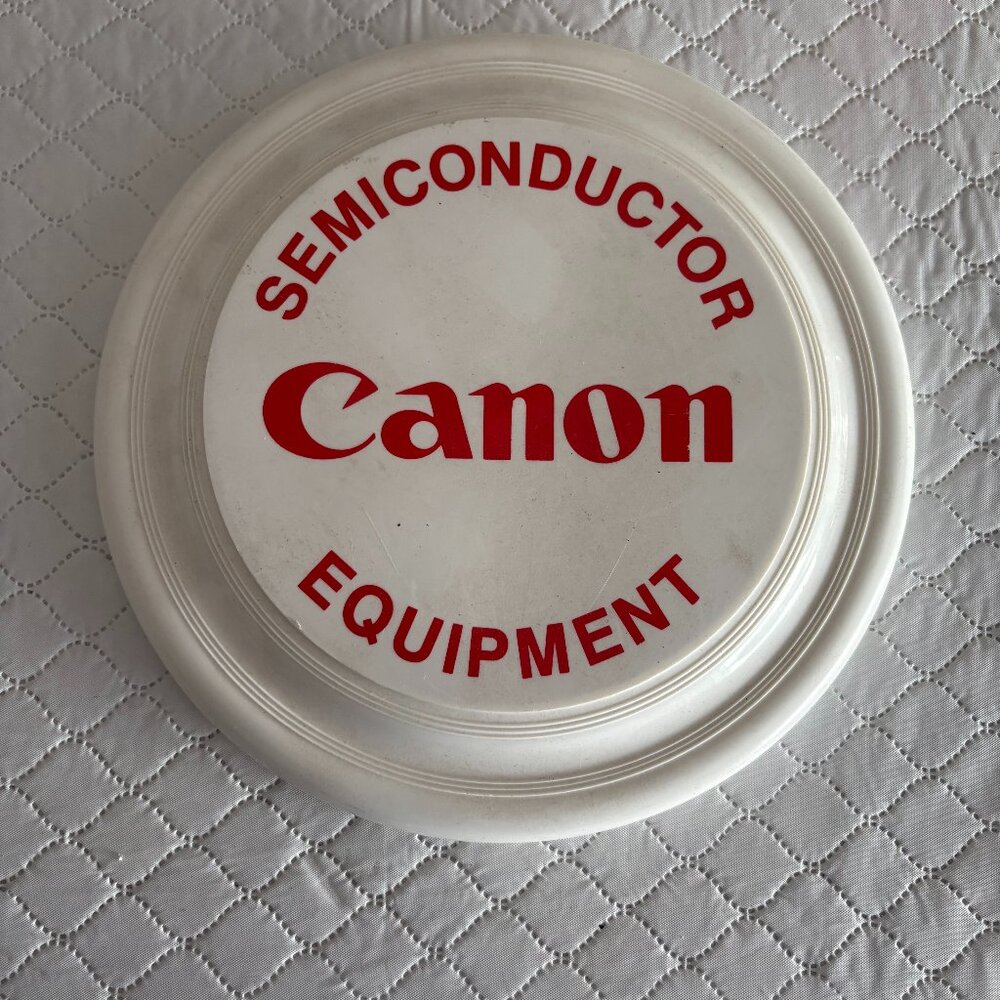 Plastic frisbee with Canon Semiconductor Equipment branding